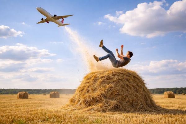 Можно ли выжить, если упасть из самолета на стог сена?